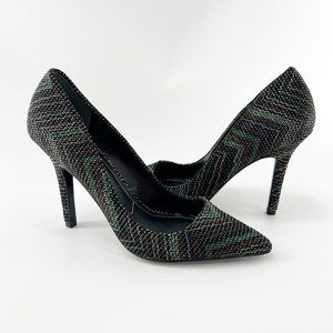 Charles By Charles David Chevron Print Heels Black,Brown green Size 8M NEW